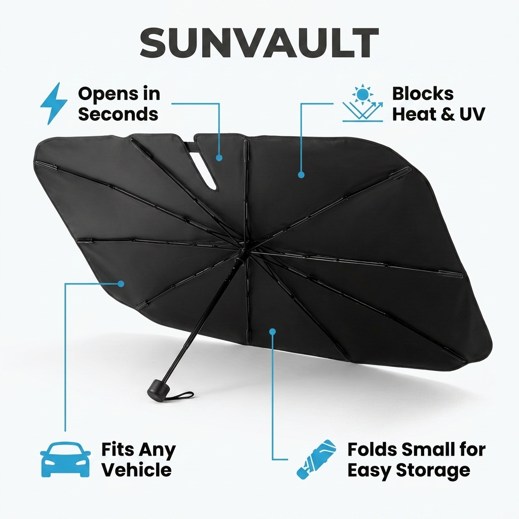 SunVault portable car sunshade